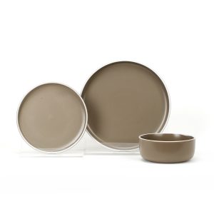 Brown Ceramic Dinnerware set – – 12 pcs in box
