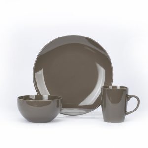 Ceramic Brown Dinnerware set of 3pcs / Total 12 pcs for 4 people