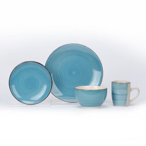 Ceramic Blue White Dinnerware set of 4pcs / Total 16 pcs for 4 people