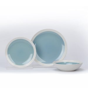 Ceramic Blue White Dinnerware set of 3pcs / Total 12 pcs for 4 people