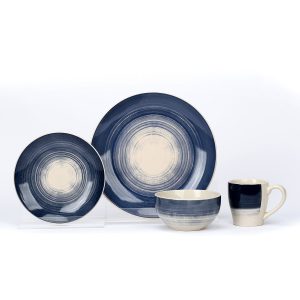 Ceramic Blue White Dinnerware set of 4pcs / Total 16 pcs for 4 people