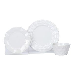 Ceramic White Dinnerware set of 3pcs / Total 12 pcs for 4 people