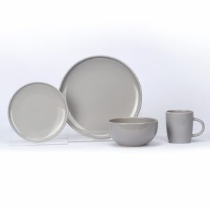 Ceramic Gray Dinnerware set of 4pcs / Total 16 pcs for 4 people