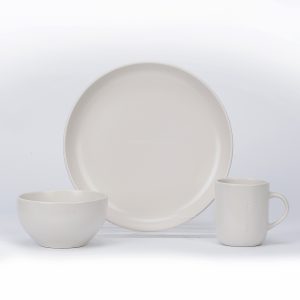 Ceramic White Dinnerware set of 3pcs / Total 12 pcs for 4 people