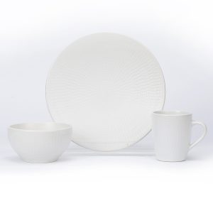 Ceramic White Dinnerware set of 3 pcs / Total 12 pcs for 4 people