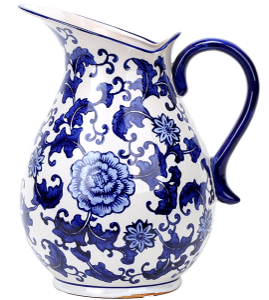 Porcelain Blue and White Floral Jug