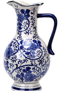 Porcelain Blue and White Floral Jug