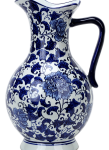 Porcelain Blue and White Floral Jug