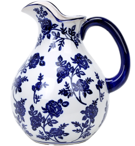 Porcelain Blue and White Floral Jug