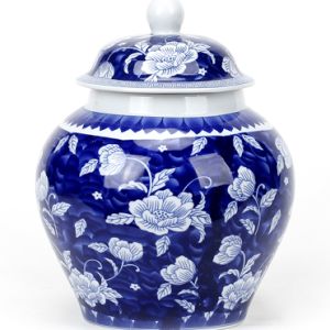 Porcelain Blue and White Floral Tea Jar