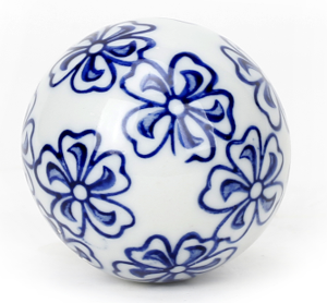 Porcelain Blue and White Floral Orb