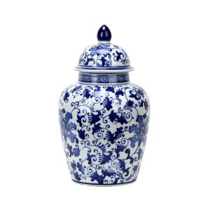 Porcelain Blue and White Floral Ginger Jar