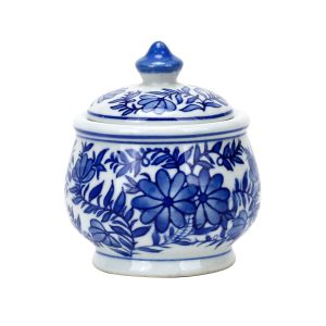 Porcelain Blue and White Floral Ginger Jar