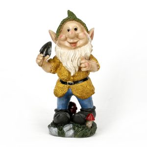 Polyresin Happy Gnome Garden Statue